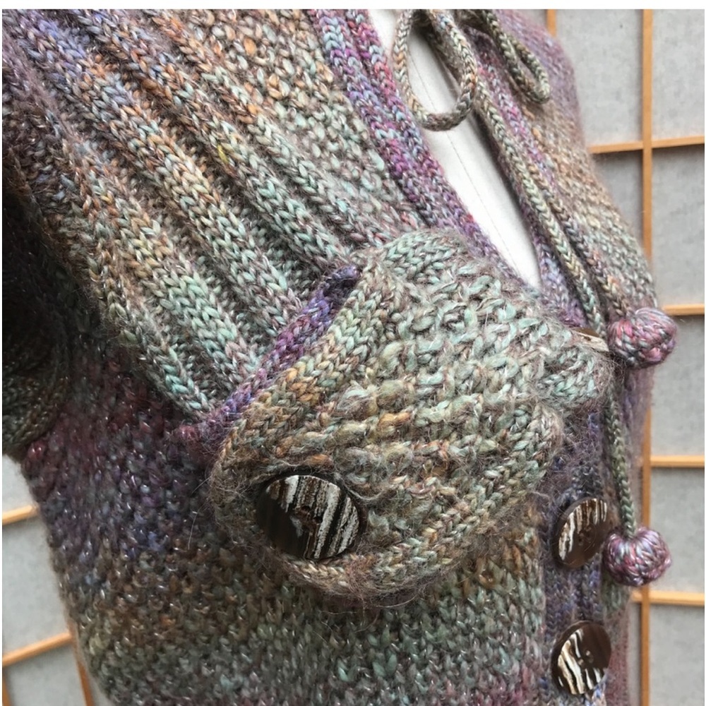 Anthropologie One Girl Who Ombré Striped Wool-Mohair Blend Sweater SZ L - Picture 9 of 15